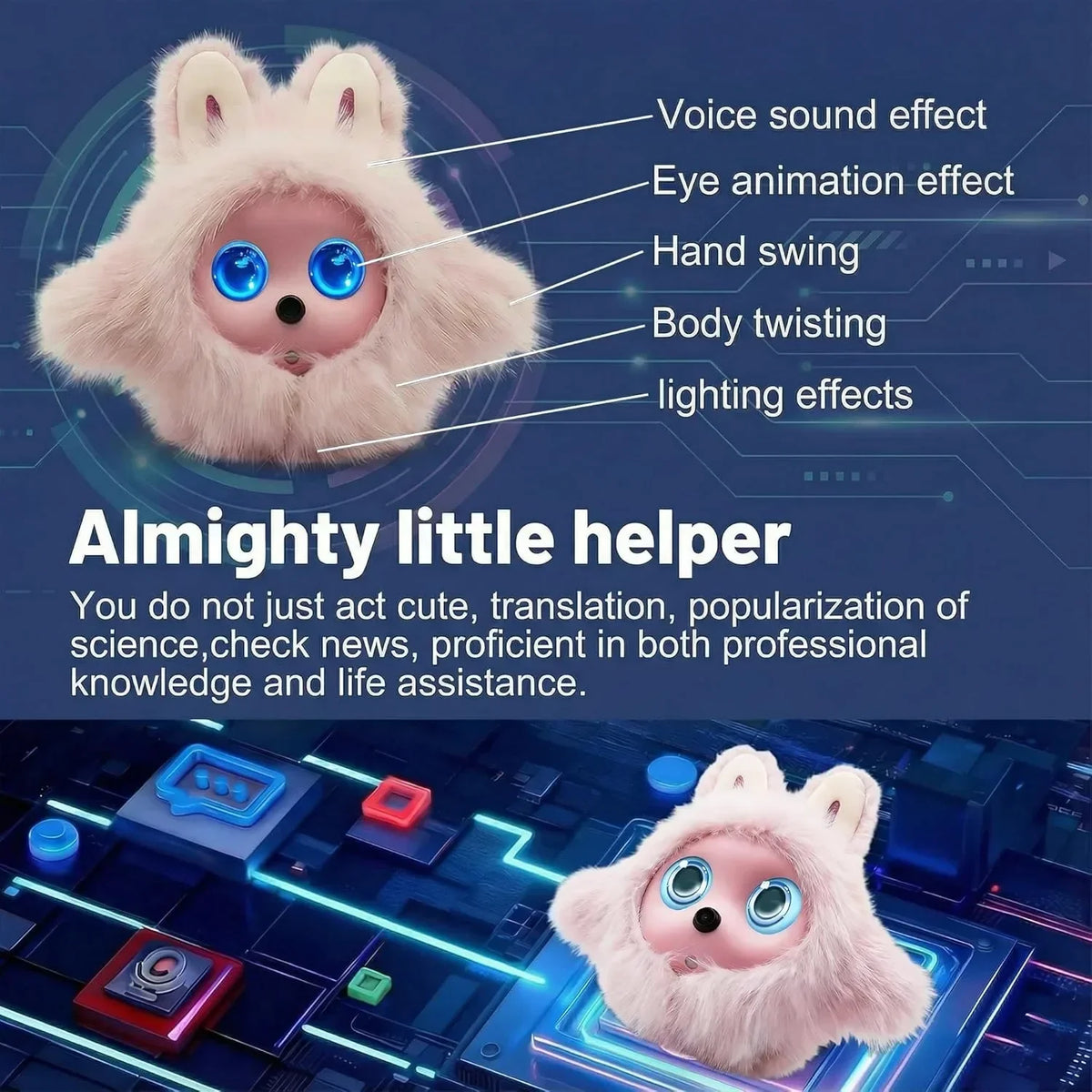 AI Companion Robot with Camera, LCD & Touch Interaction