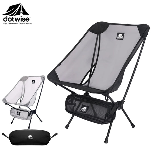 Breathable Mesh Moon Chair – Lightweight 7075 Aluminum Foldable Camping & Fishing Chair with Carry Bag