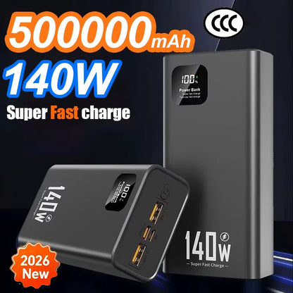 140W 100,000mAh Portable Power Bank USB-C Fast Charging with LED Display, 3-Device Output