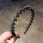 Pearl Rhinestone Non-Slip Elastic Flower Headband for Girls & Women