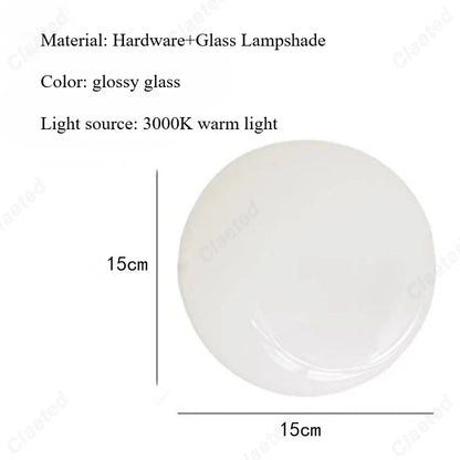 European Modern Minimalist LED Cream Wind Ball Wall Lamp Living Room Corridor Study Bedroom Bedside Lighting