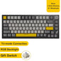 82-Key Hot-Swappable Mechanical Keyboard with Rotary Volume Knob, USB Wired & 2.4GHz Wireless, Monochrome Backlight