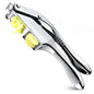 2-in-1 Stainless Steel Garlic Press & Slicer — Handheld Garlic Crusher Mincer Kitchen Tool