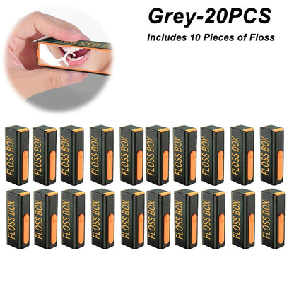 20PCS Dental Floss Dispenser Containing 10Pcs Floss Dental Floss Storage Box Auto Refillable Oral Hygiene Care Floss Pick