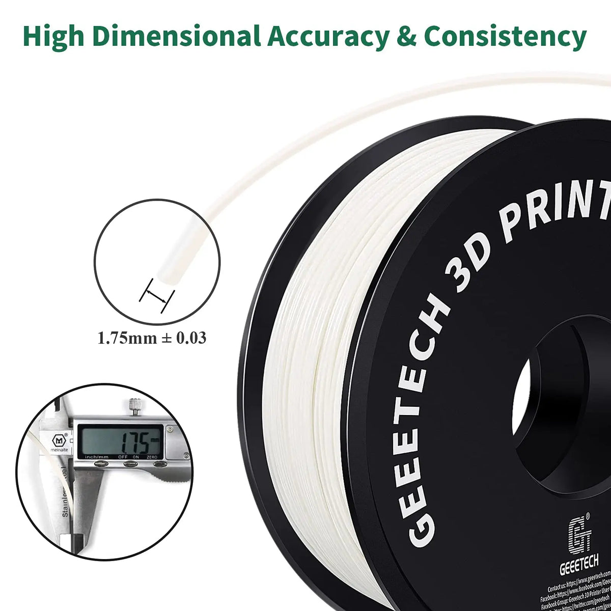 Geeetech ABS+ 3D Printer Filament, 1.75mm, 1kg