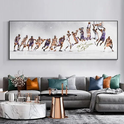 Modern Simple Wall Art, Large Size Basketball Star Players, HD Canvas Print Poster, Home Living Room Bedroom Decoration Painting