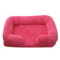 Plush Dog Bed with Removable Cover – Thickened Winter Pet Sofa Pad, Square, Small & Large