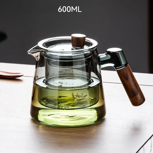 600ml (20.3oz) Borosilicate Glass Teapot with 120ml (4.1oz) Teacups - Clear Loose Leaf & Flower Tea Set