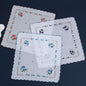 6-Pack Cotton Floral Handkerchiefs for Women, 28 cm (11 in) Scalloped Edge Pocket Towels & Wedding Napkins