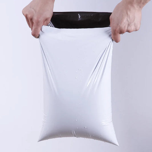 50-Pack White Self-Adhesive Poly Mailers 10 x 13 in (25 x 35 cm) Tear-Resistant Shipping Bags