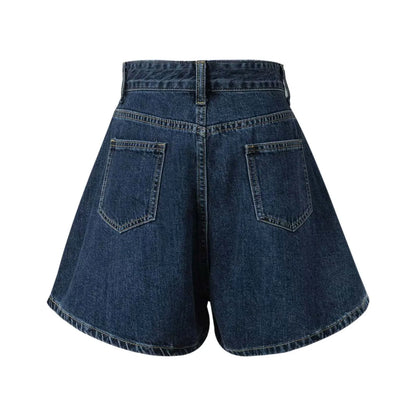 ZOMAXIUJEE Women's High Stretch A-Line Denim Mini Skirt - Dropped Waist, Plus Size S-XXXL, All Season Casual Wear
