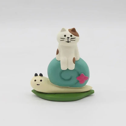 Cat Resin Decoration Crafts Rain Scene Frog Small for Desk Decoration Ornaments Craft Toys Collection Gifts Wholesales 2024 New