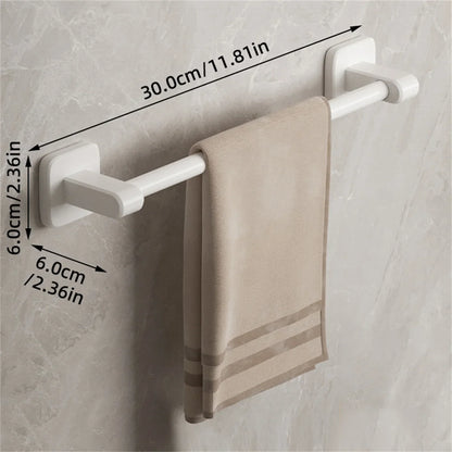 Self-Adhesive Double Towel Bar No-Drill Bathroom Towel Rack White/Gray