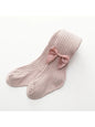 Baby Girls Cotton Mesh Tights with Bowknot - Infant & Toddler Pantyhose 0-4 Years