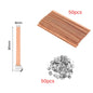 30/50-Pack Cherry Wood Candle Wicks with Metal Clip Bases – Smokeless Wooden Wicks for DIY Jar Candles