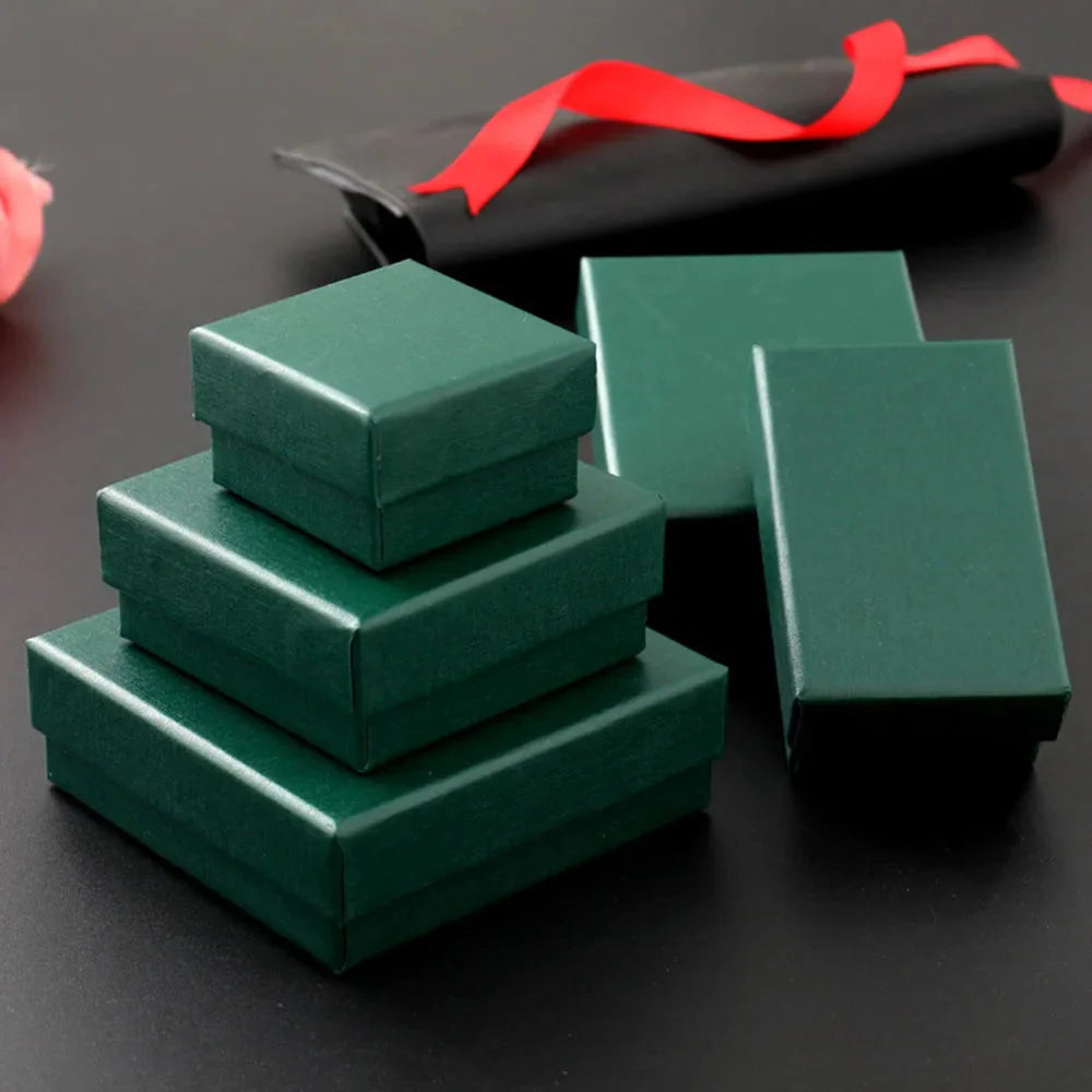 Luxury Jewelry Gift Box Set – White & Dark Green Case