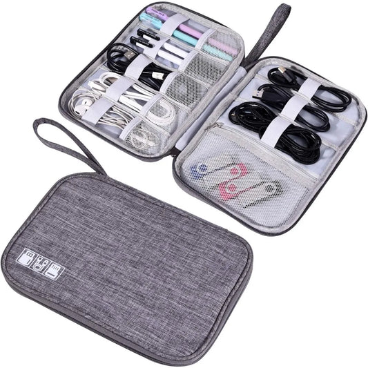 Waterproof Electronics Organizer Pouch - Travel Cable & Accessory Case, Small 9.8 x 7.5 in (25 x 19 cm)