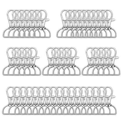 8/15/25/50/80pcs Swivel Snap Hooks D-Ring Keychain Clips Lanyard
