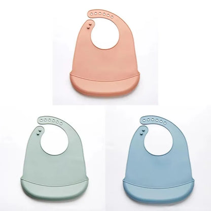 1-3pcs Baby Bib Adjustable Waterproof Bibs Babies Soft Edible Silicone