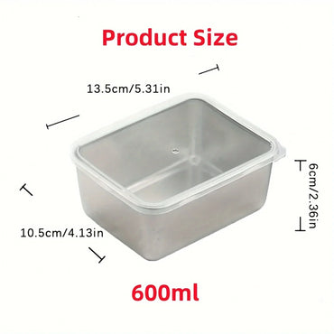 6-Piece Stainless Steel Food Storage Containers Set - Leakproof Stackable Reusable Meal Prep Containers for Camping, Picnics & School