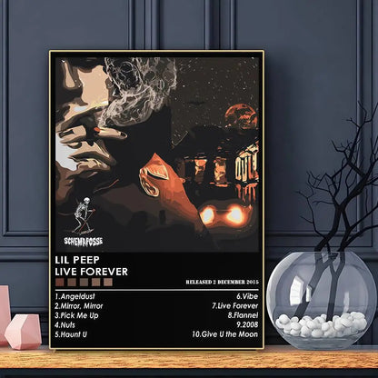 Rapper L-Lil P-Peep Poster HD Art Sticky Wall Waterproof Home Living Room Bar Decoration