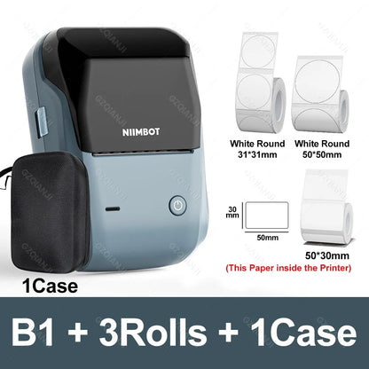 Mini Thermal Label Printer Portable Bluetooth Self-Adhesive Label Maker 2-Inch (58mm) for Round Stickers & Label Rolls
