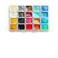 20-Color Metallic Watercolor Set - Portable Metal Tin with Shimmer Pearl Solid Paints and Art Supplies