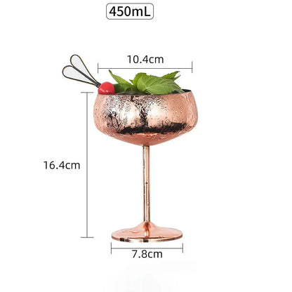 304 Stainless Steel Cocktail Glass  Red Wine Cup Flute Champagne Cup Metal Cup  Bar Martini Cup