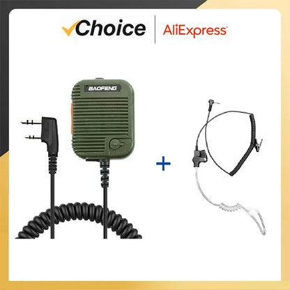 AR-152 PTT Speaker Microphone 2-Pin K-Type Handheld Mic for Two-Way Radios
