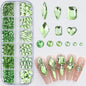 180pcs AB Flatback Glass Nail Rhinestones - Multi-Shape Gems for DIY Nail Art