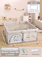 Crocodile Baby Playpen with Storage Bag & Hand Rings – Portable Play Fence for Ball Pit & Toddler Playground