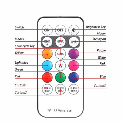 1-6PCS Wireless LED Drone Strobe Light for Motorcycle Car Bike Remote Control Warning Light Indicator Light USB Charging 8Colors