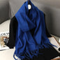 62-Color Winter Cashmere Scarf – Warm Tassel Pashmina Wrap for Women