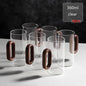 2/4/6-Pack Borosilicate Glass Mugs with Walnut Wooden Handle, 360 ml (12.2 fl oz) Heat-Resistant Teacup Set for Coffee, Milk & Juice