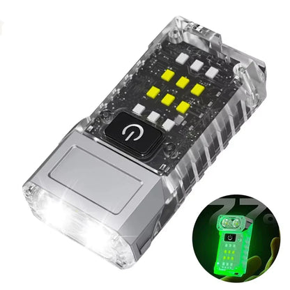 Mini USB Rechargeable LED Flashlight — COB + LED, Magnetic, 8 Modes