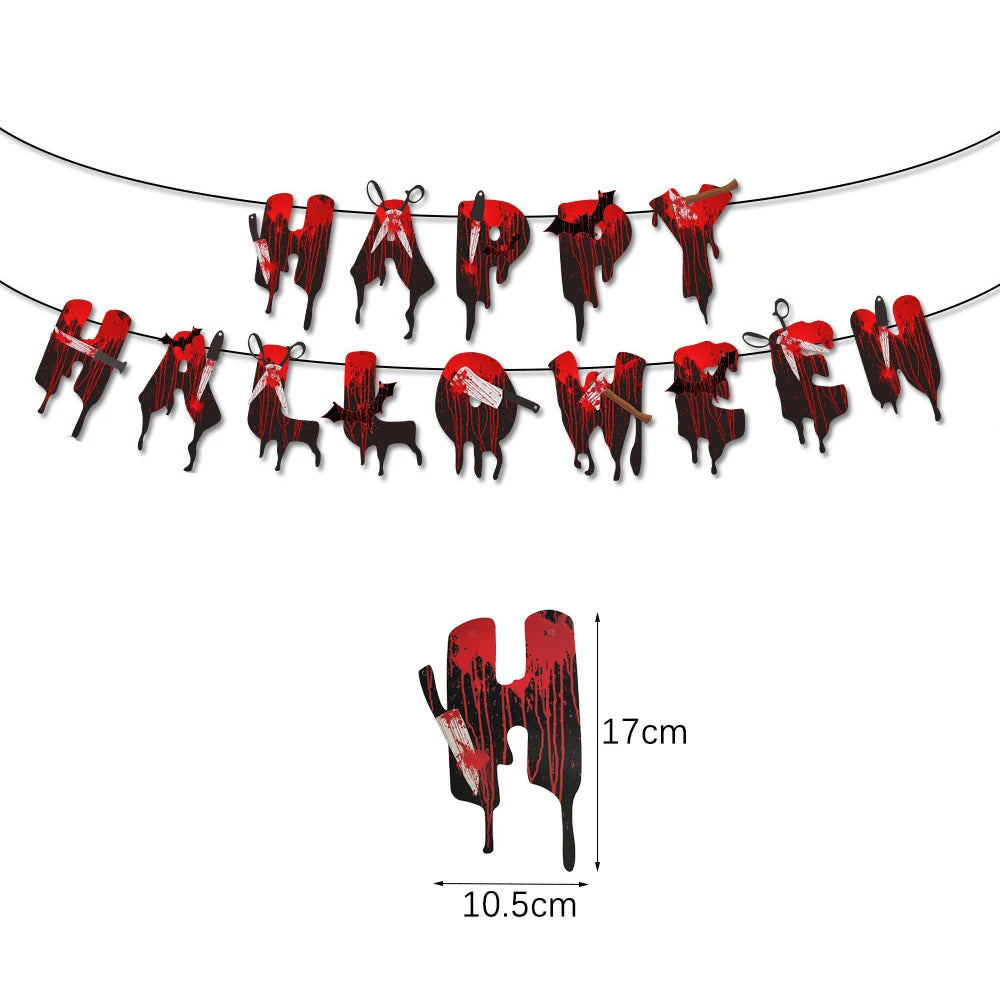 Halloween Paper Hanging Banner - 32 Pattern Options