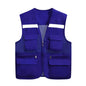 Stylish Vest Coat Breathable Cargo Vest Mesh Stitching Reflective Night Safety Waistcoat  Safe