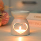 White Ceramic Incense & Oil Burner Hollow Aromatherapy Warmer for Home Decor