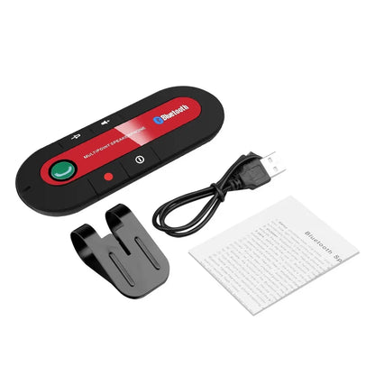 Bluetooth 4.1 Hands-Free Car Speakerphone Sun Visor Clip – Wireless Stereo Speaker with Mic, 10m Range