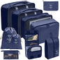 7/8/9/10-Pcs Travel Organizer Packing Cubes Set – Portable Luggage Storage Bags for Clothes, Shoes & Accessories