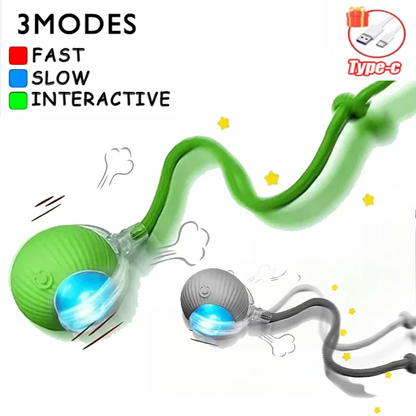 Automatic Rolling Ball Cat Toy – USB-C Rechargeable Interactive Silicone Magic Ball, Prey-Simulating Training Toy for Cats