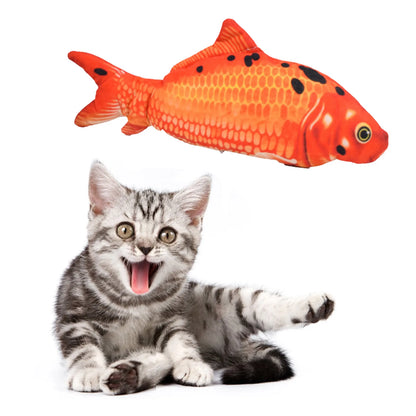 USB Rechargeable Floppy Fish Cat Toy - Interactive Electronic Plush Fish for Cats & Dogs