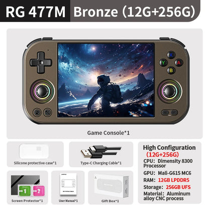 Anbernic RG 477M Handheld Gaming Console - Dimensity 8300, 4.7" 120Hz, Android 14, Hall Joysticks, 5300mAh, Wi-Fi 6E