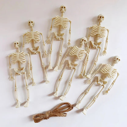 6-Piece Plastic Skeleton Pendant Decorations for Halloween