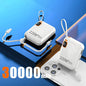 120W 50000mAh Portable Power Bank - Built-in Cables, LED Display & Flashlight, Two-Way Fast Charging for iPhone Samsung