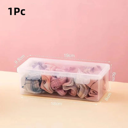 1Pc Stackable Transparent Hair Accessory Storage Box with Snap Lid - Dustproof, Waterproof, Plastic Organizer for Jewelry