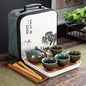 Portable Chinese Kung Fu Travel Tea Set with Carrying Bag & Gaiwan