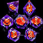 7-Piece Liquid Core Eye of Sauron Resin Dice Set Sharp-Edge D20 for D&D Tabletop RPG