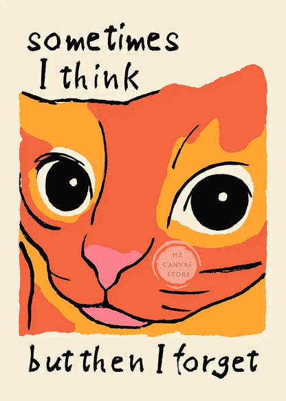 Funny Cat Meme Posters Cartoon Japanese Cat Art Internet Meme Culture Canvas Print Modern Living Room Bedroom Home Decor Gift