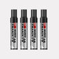 4-Pack Permanent Marker Pens - Waterproof Ink, Fine & 10 mm Chisel Tips, Black Blue Red Green